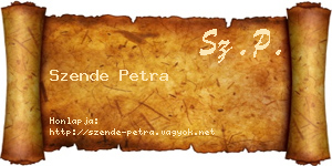 Szende Petra névjegykártya