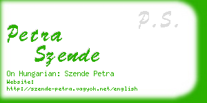 petra szende business card